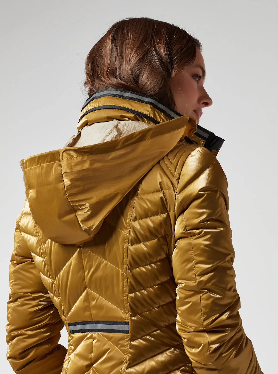 SUPER HERO PUFFER with Reflective Trim- Gold