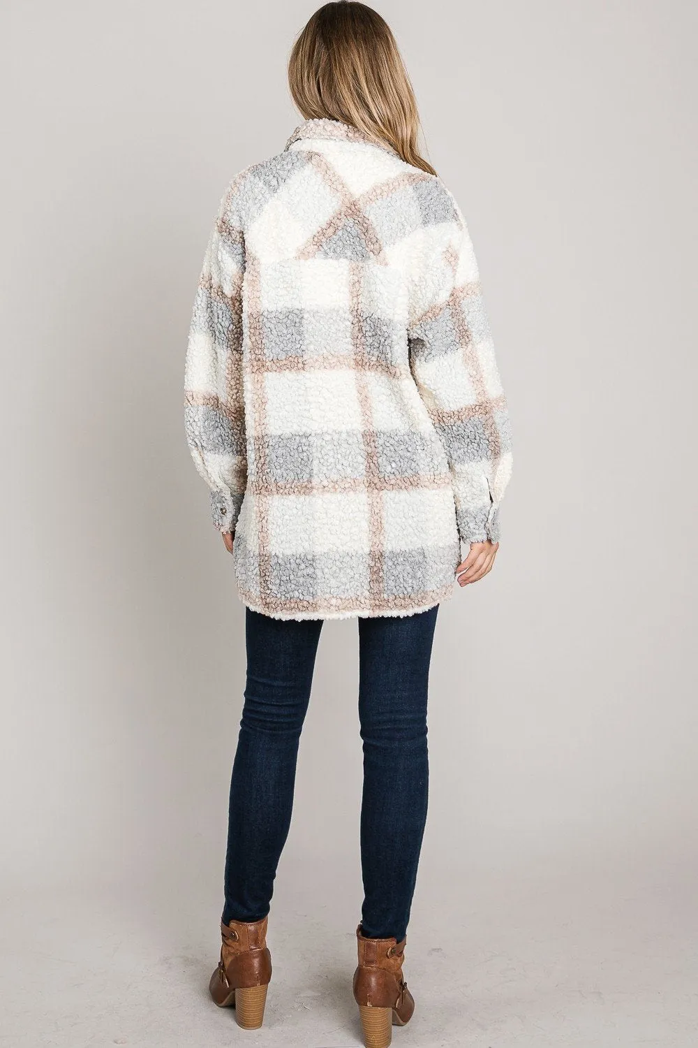 Teddy plaid shirt jacket from Allie Rose