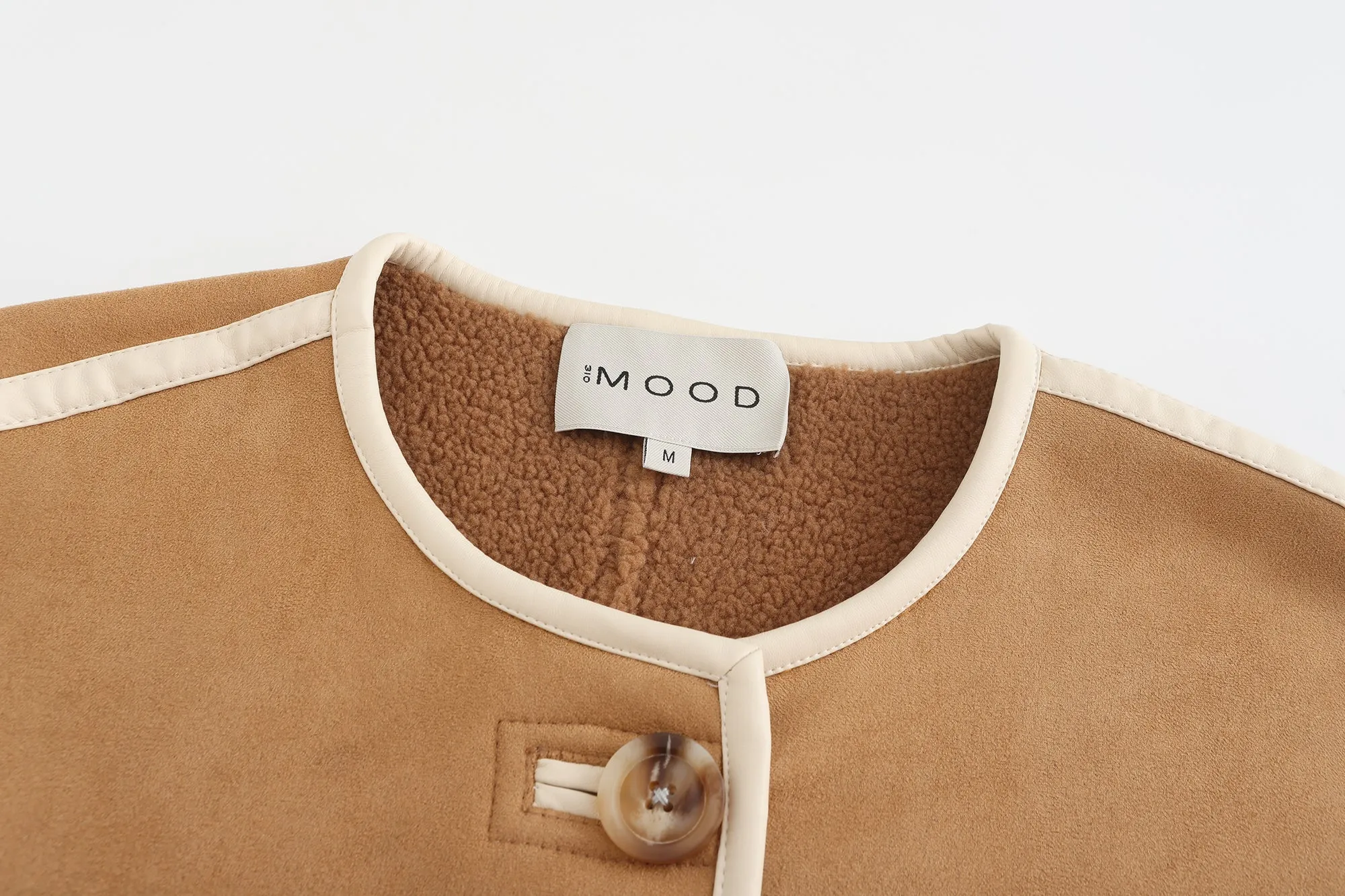 Teddy Shearling Cape Coat - Camel