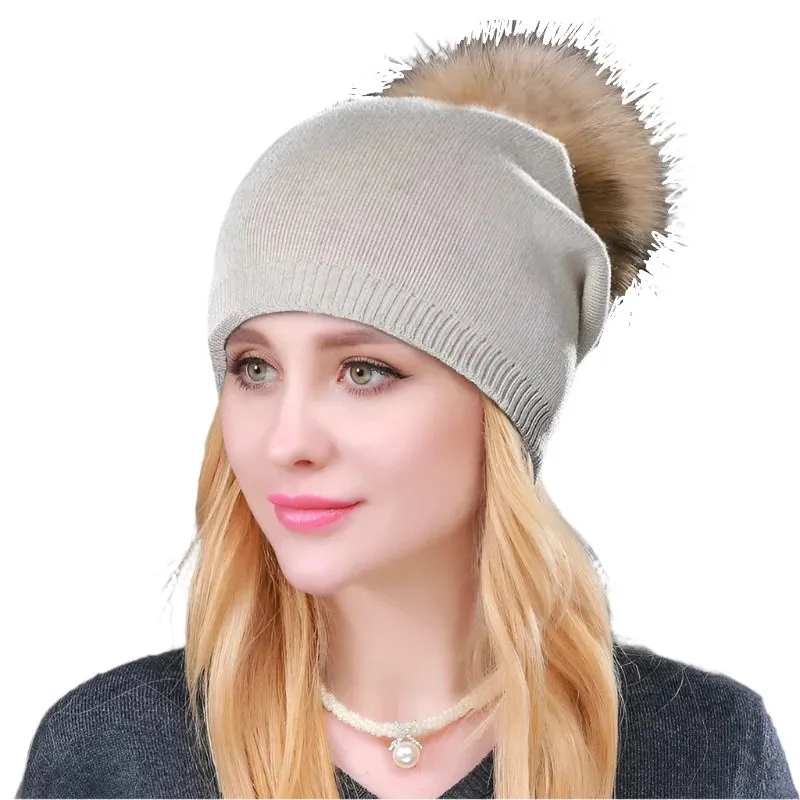 TEEK - Fluff Pompon Knitted Beanie