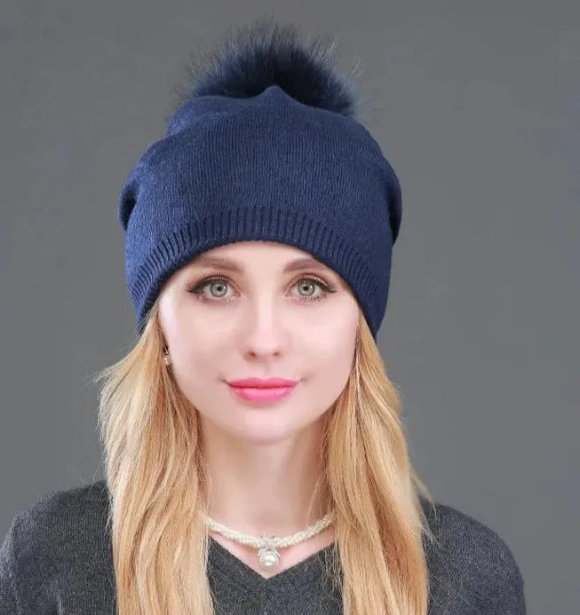 TEEK - Fluff Pompon Knitted Beanie