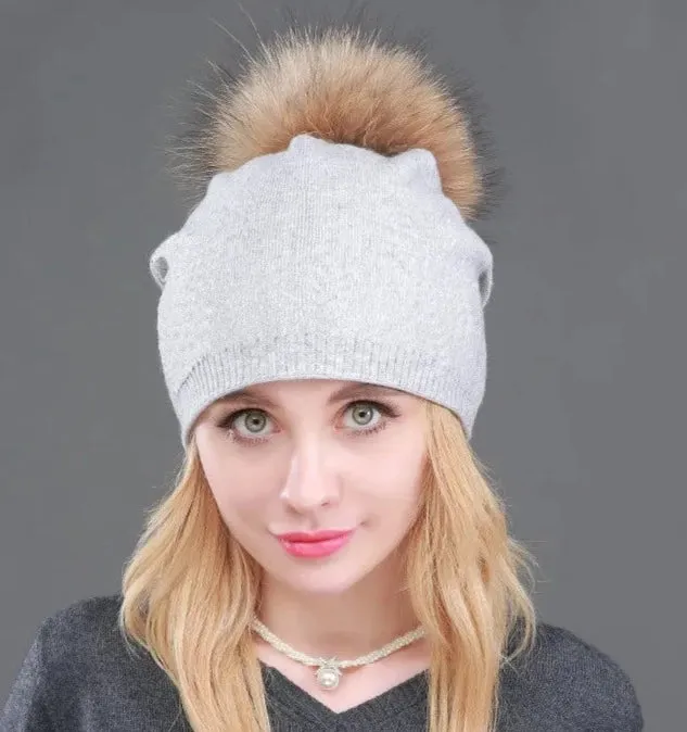 TEEK - Fluff Pompon Knitted Beanie