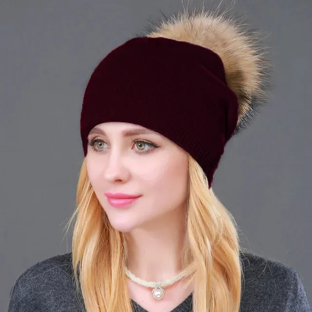 TEEK - Fluff Pompon Knitted Beanie