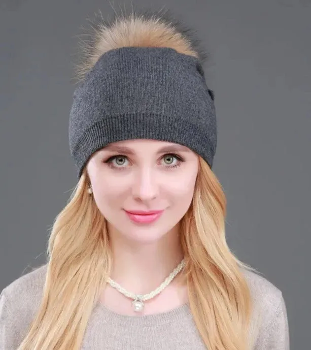 TEEK - Fluff Pompon Knitted Beanie