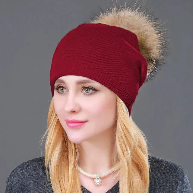 TEEK - Fluff Pompon Knitted Beanie