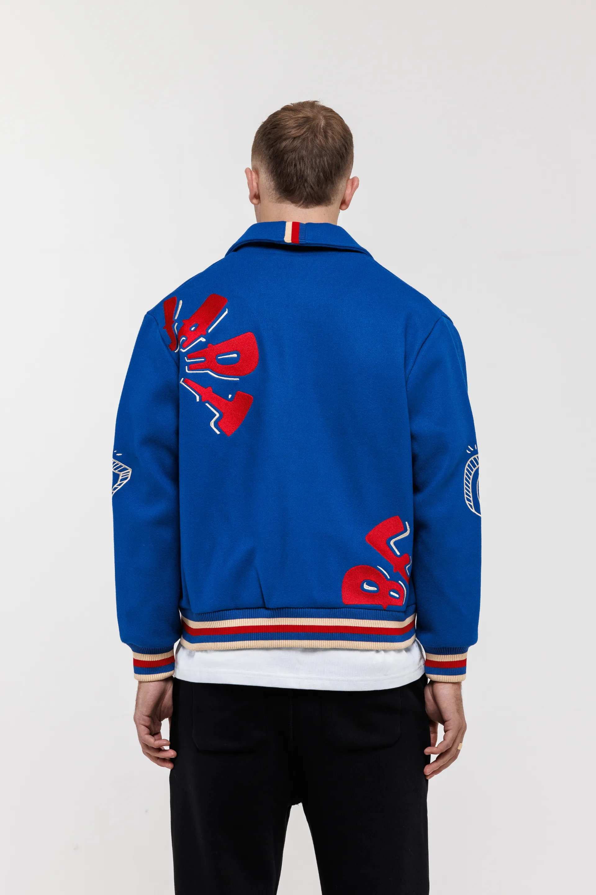 The Popart Varsity Jacket - Royal Blue