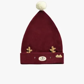 The Reindeer Pom Pom Velvet Hat - BABY