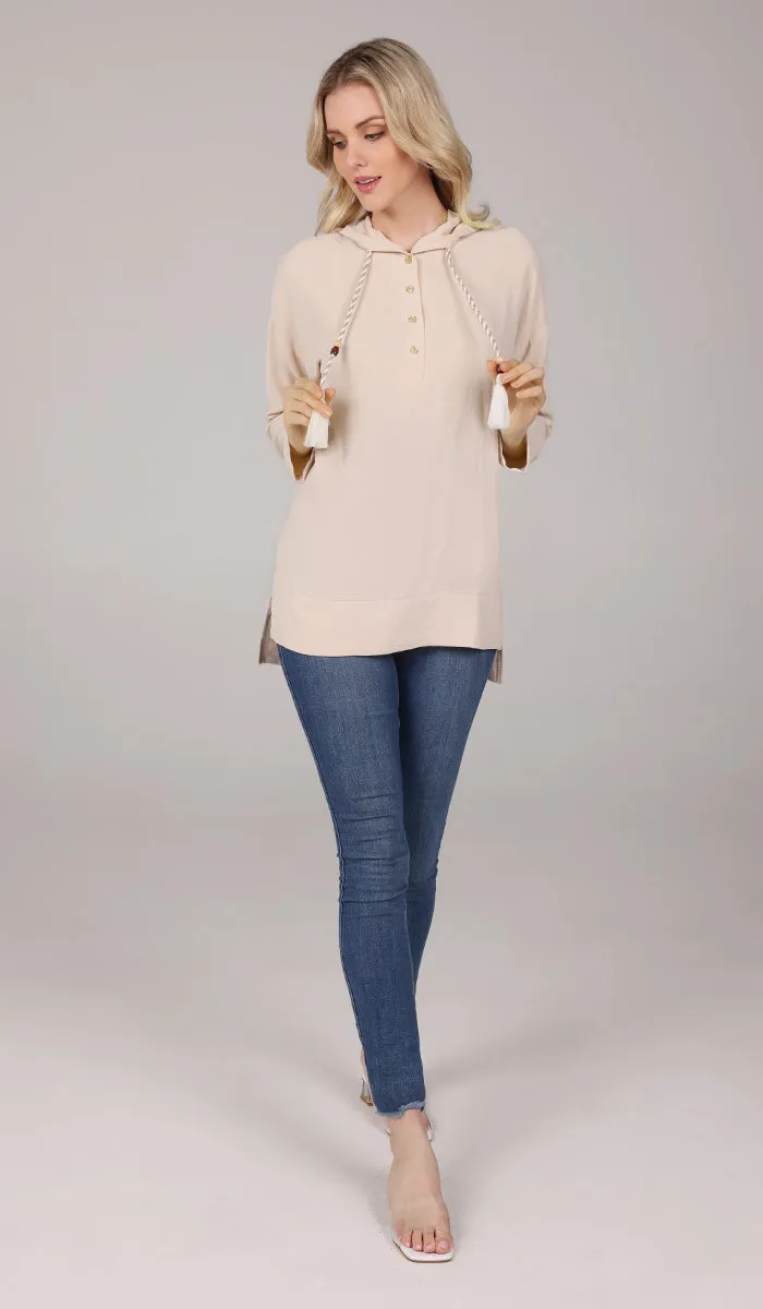 Tina Hoodie Shirt - Vanilla