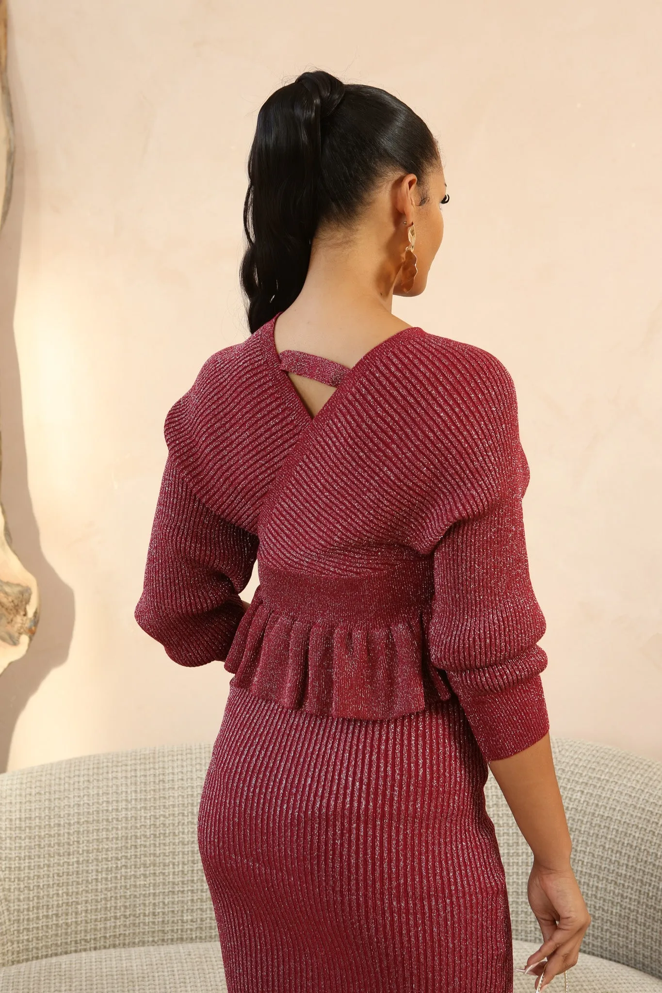 TINA KNIT 2 PCS SET - RED