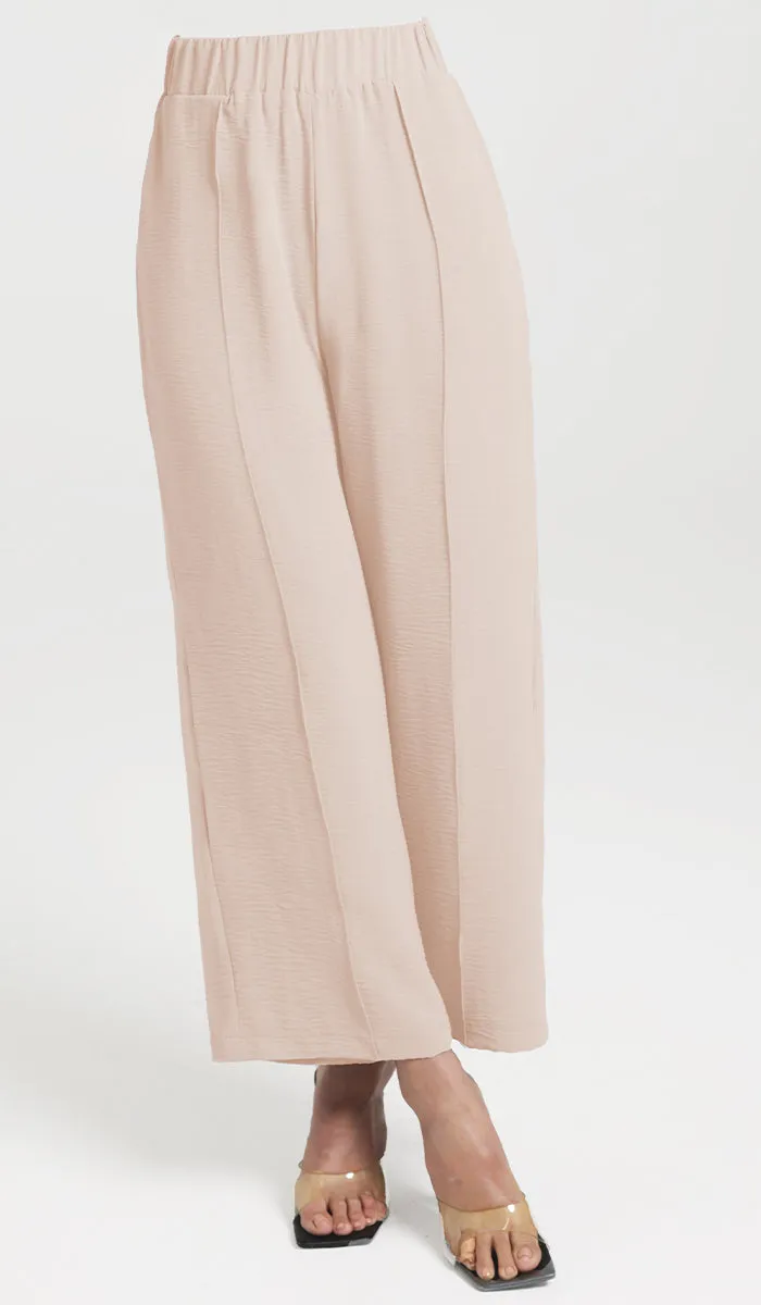 Tina Loose Stretch Wide Leg Pants - Vanilla