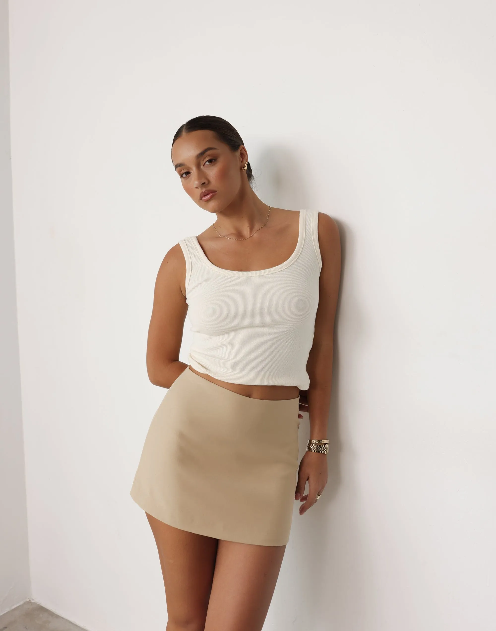 Valeria Mini Skirt (Camel)