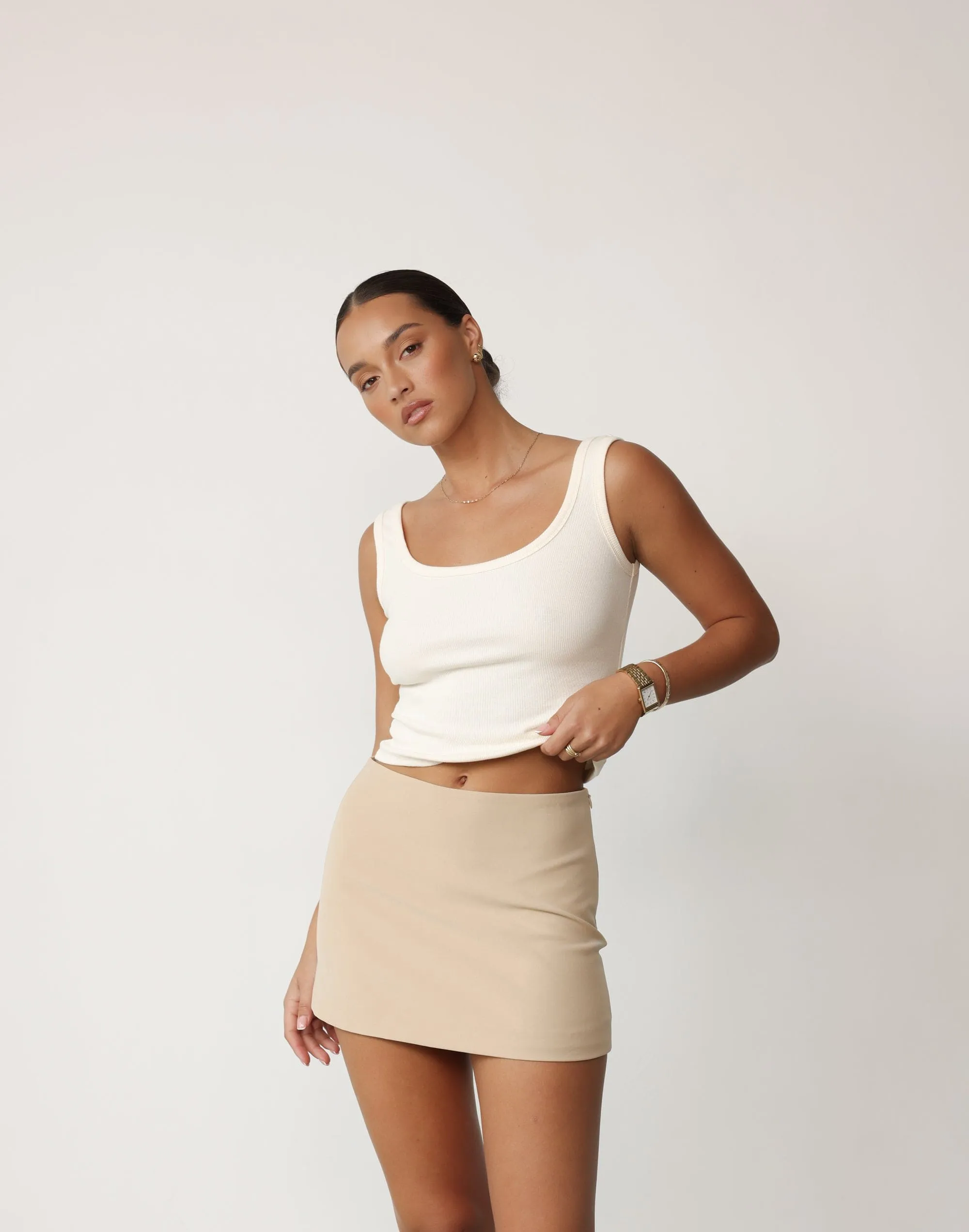 Valeria Mini Skirt (Camel)