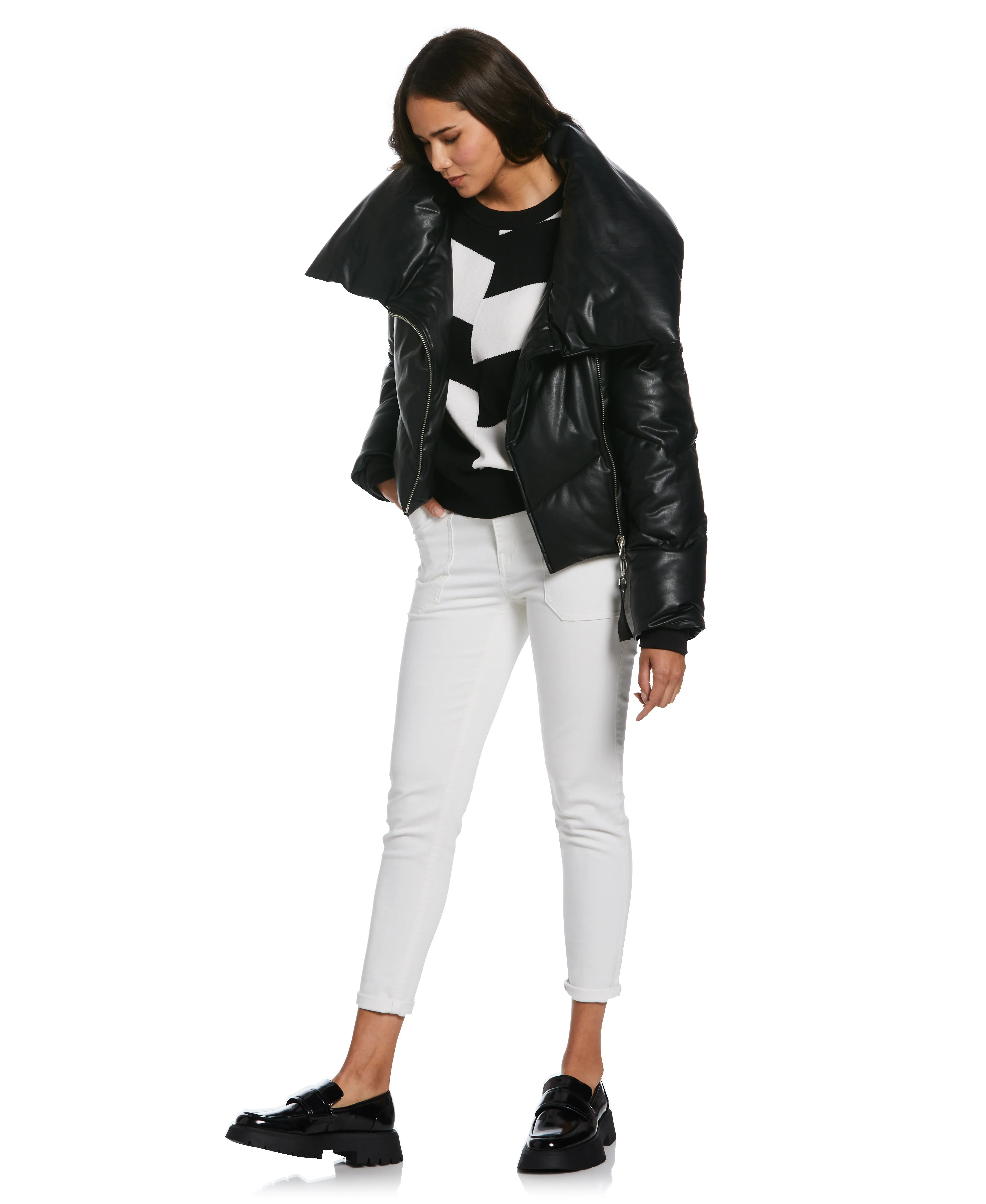 Vegan Leather Puffer Jacket