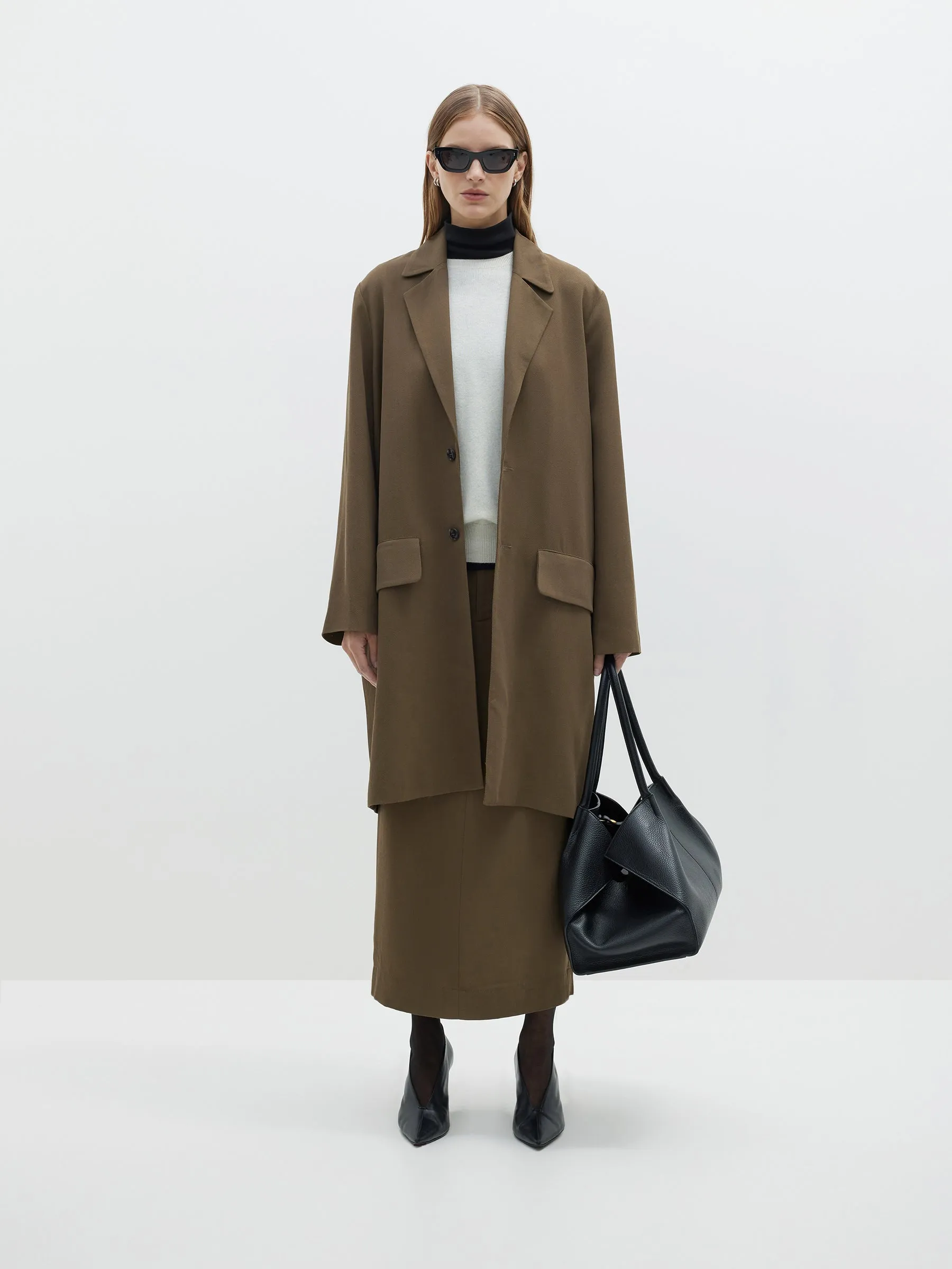 viscose twill travel trench