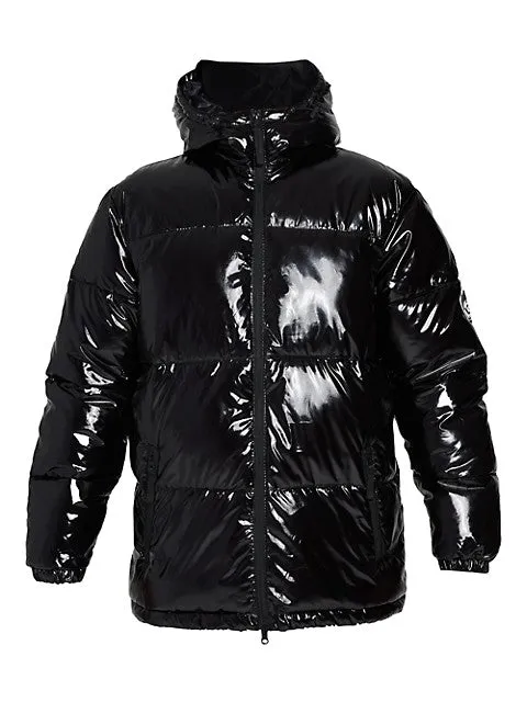 WESC: BLACK HOODED PUFFER JACKET