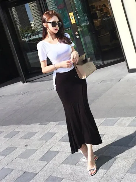 Wjczt 2022 Korea Summer New Slim Fashion Length Skirt Ruffle Hip Skirt Irregular Skirts Women&#39;s  Harajuku Clothes Boho NYT5