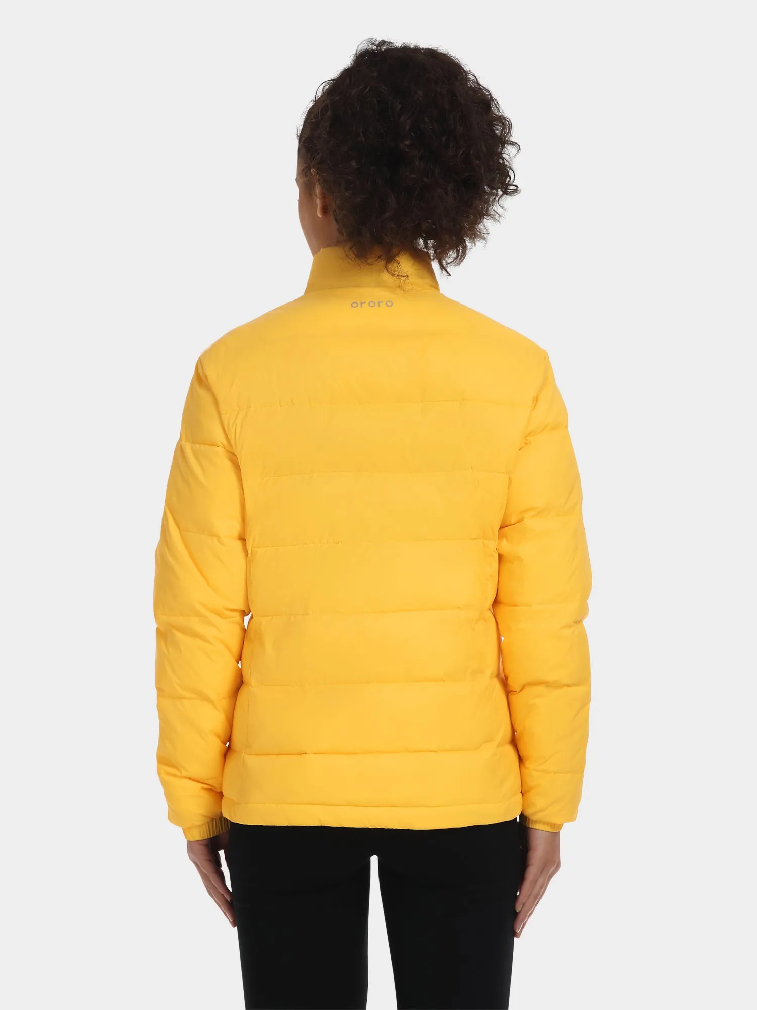 Women’s Heated Puffer Jacket - Black/Yellow