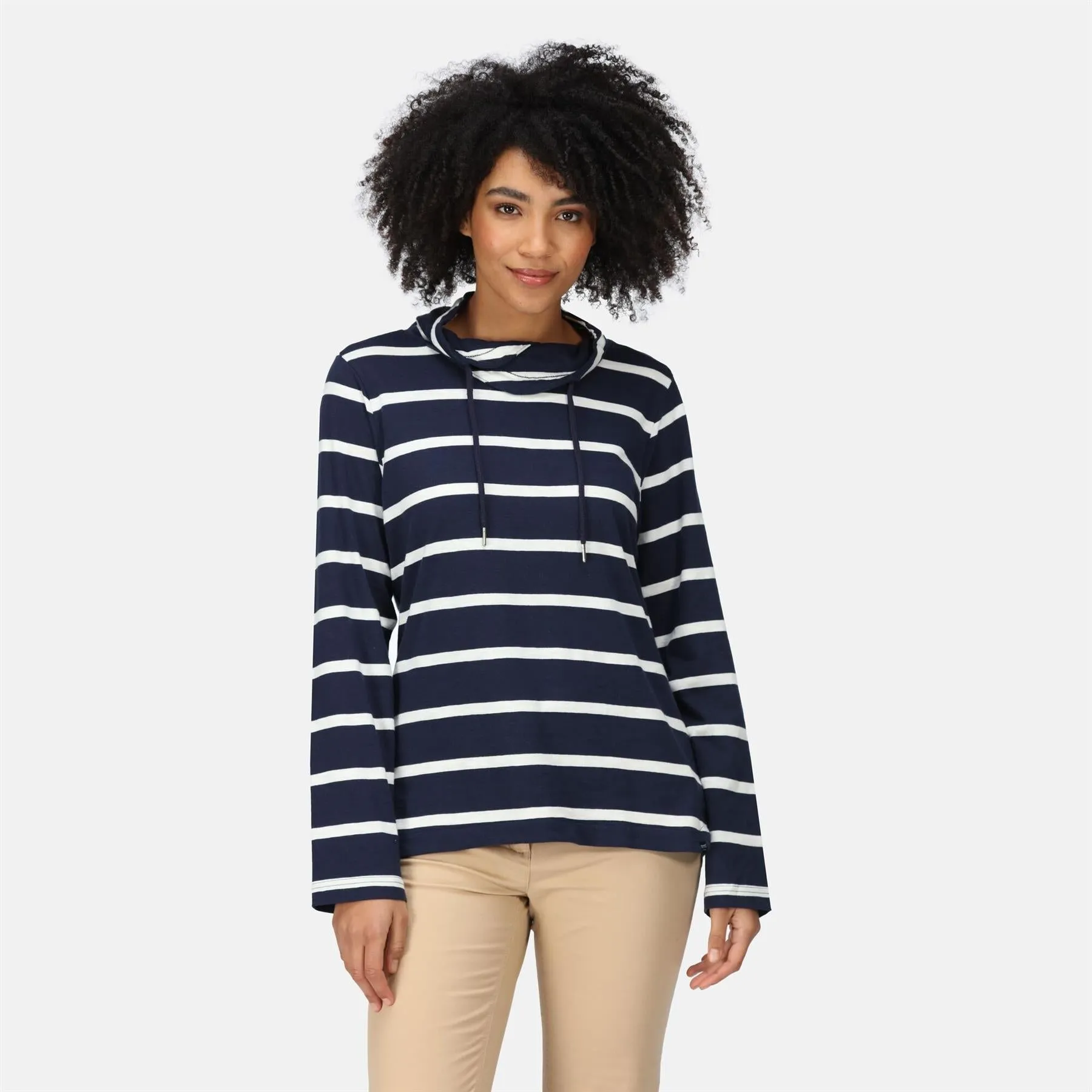 Women's Helvine Striped Sweatshirt | Navy White Stripe