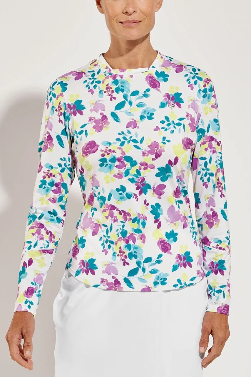 Women's Match Point Long Sleeve Tee  |  White Dynamic Floral