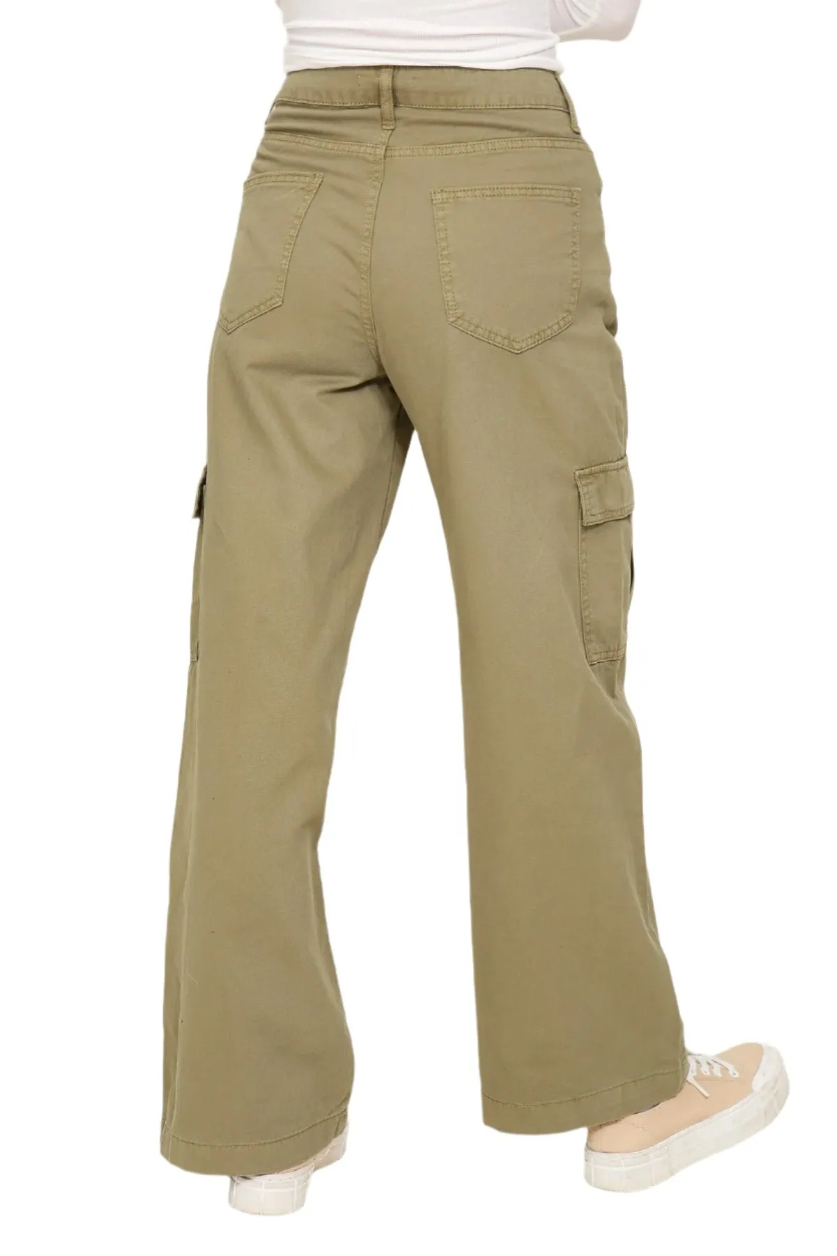 Women's Wide Leg Cargo Denim Pants