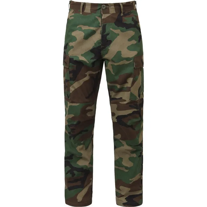 Woodland Camouflage - Military BDU Pants - Cotton Ripstop