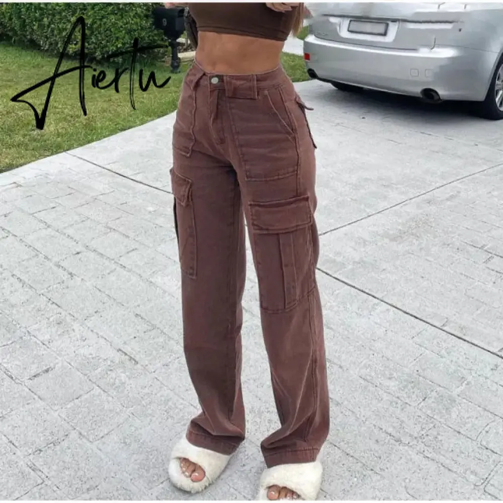 Y2K Low Rise Staright Cargo Jeans Wrap Belt Retro Denim Pants Ruched Drawstring Women Denim Trousers Street Indie Aesthetic Jean