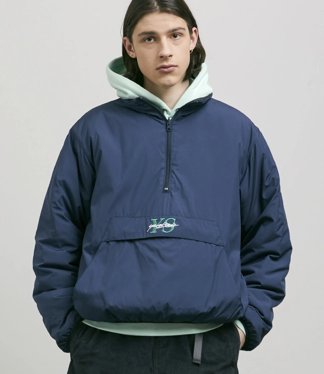 Yardsale Reversible Half-Zip Puffer Jacket - Navy / Black