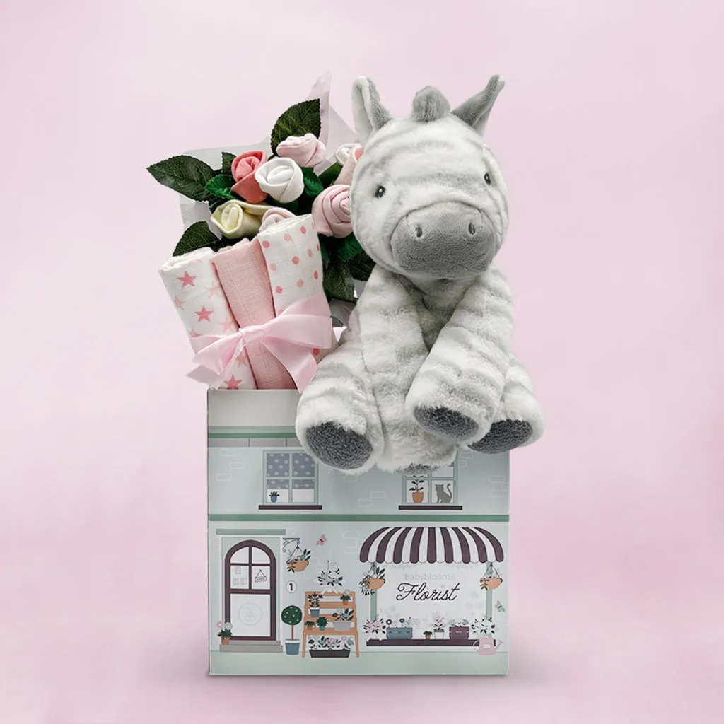 Zachary Zebra Welcome Hamper, Pink